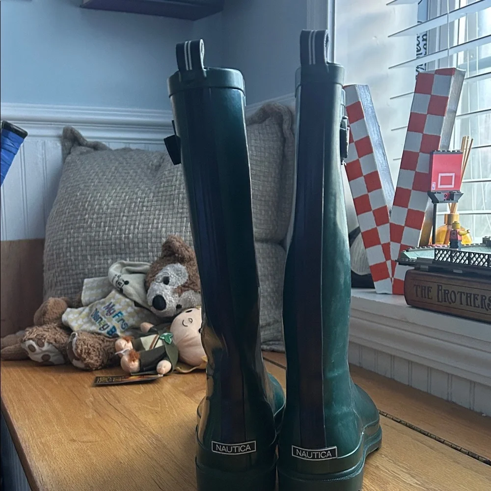 Nautica Dark Green Rain Boots - Picture 2 of 4